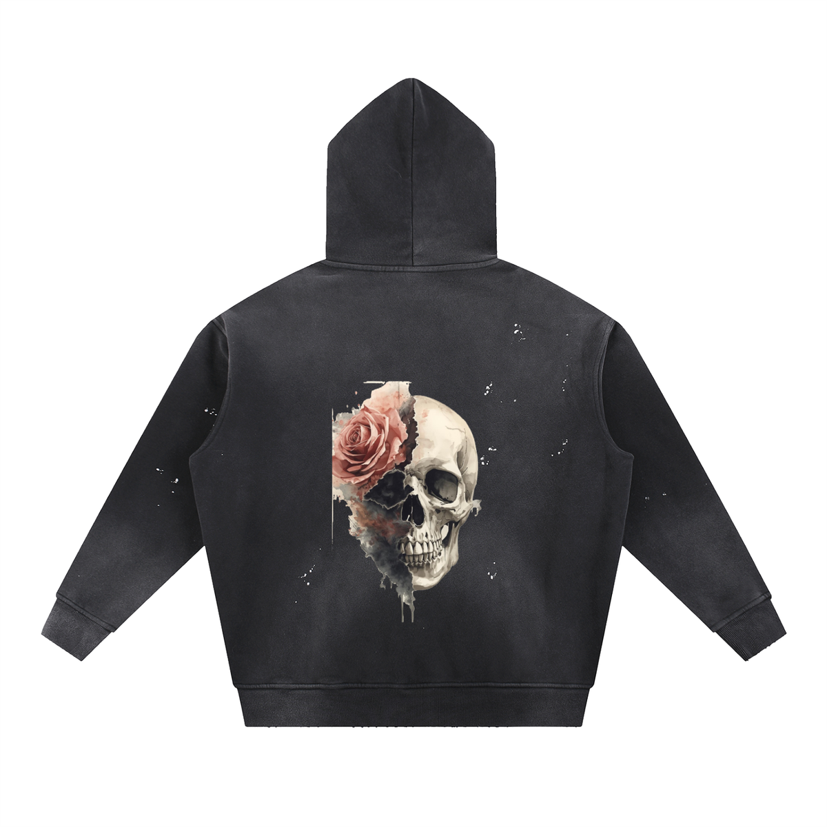 Vintage Washed Frayed Fleece Hoodie