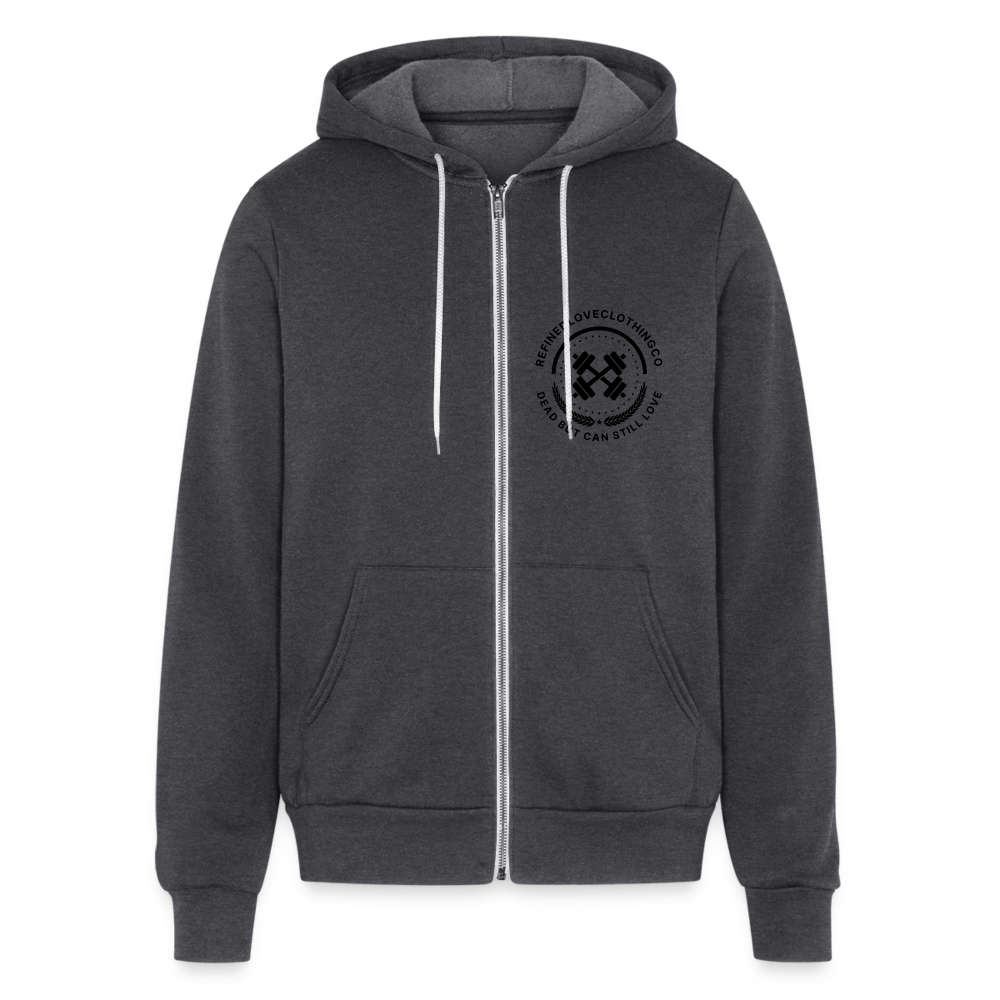 Bella + Canvas Unisex Full Zip Hoodie - charcoal grey