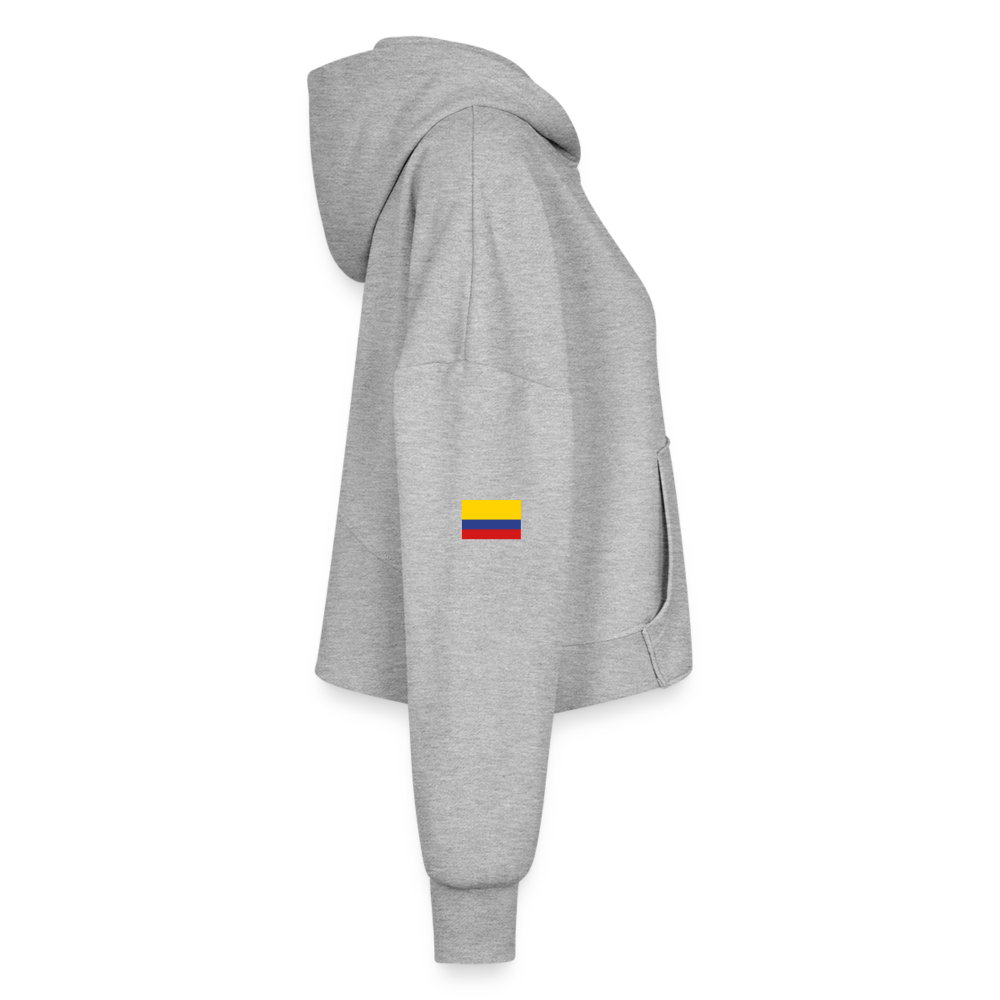 Women’s Cropped Hoodie & Jogger Short Set - heather gray