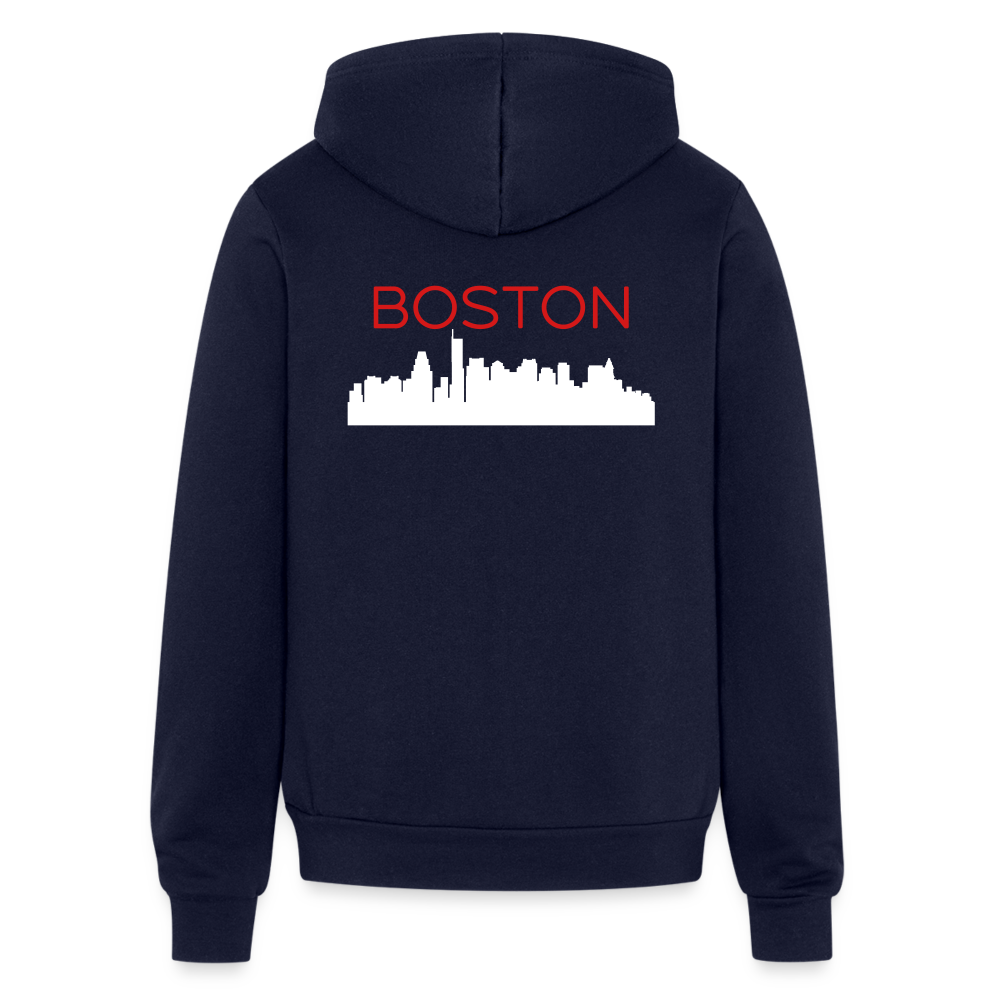 Bella + Canvas Unisex Full Zip Hoodie (Boston) - navy