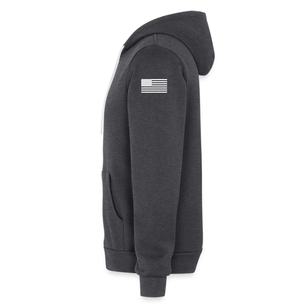 Bella + Canvas Unisex Full Zip Hoodie (Boston) - charcoal grey