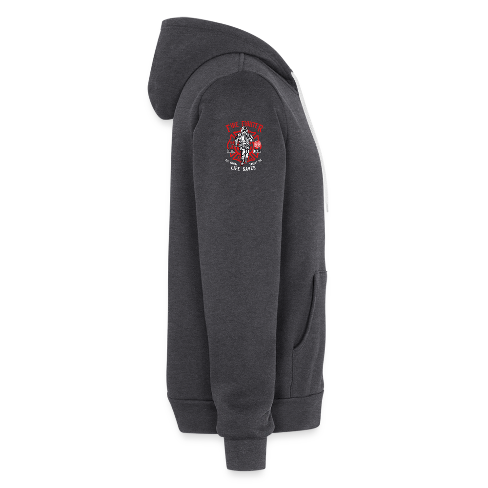 Bella + Canvas Unisex Full Zip Hoodie (Boston) - charcoal grey