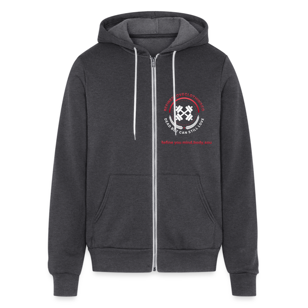 Bella + Canvas Unisex Full Zip Hoodie (Boston) - charcoal grey