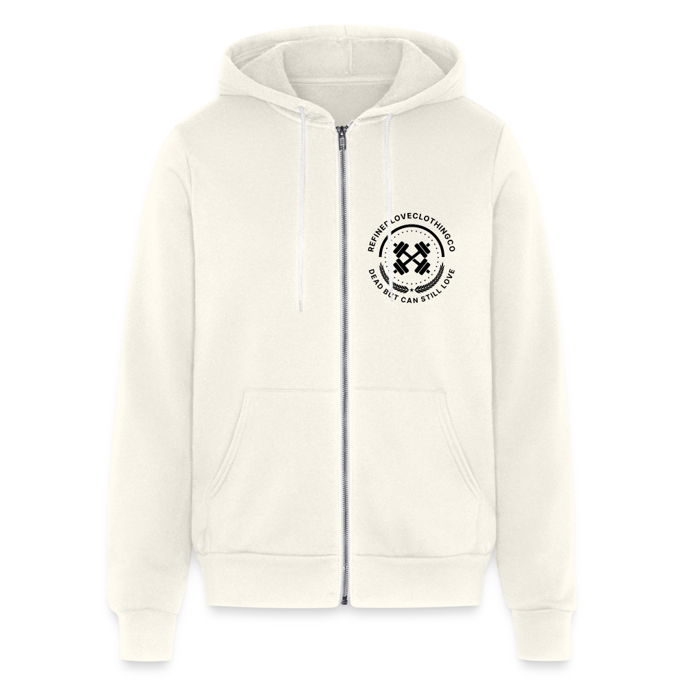 Bella + Canvas Unisex Full Zip Hoodie - vintage white