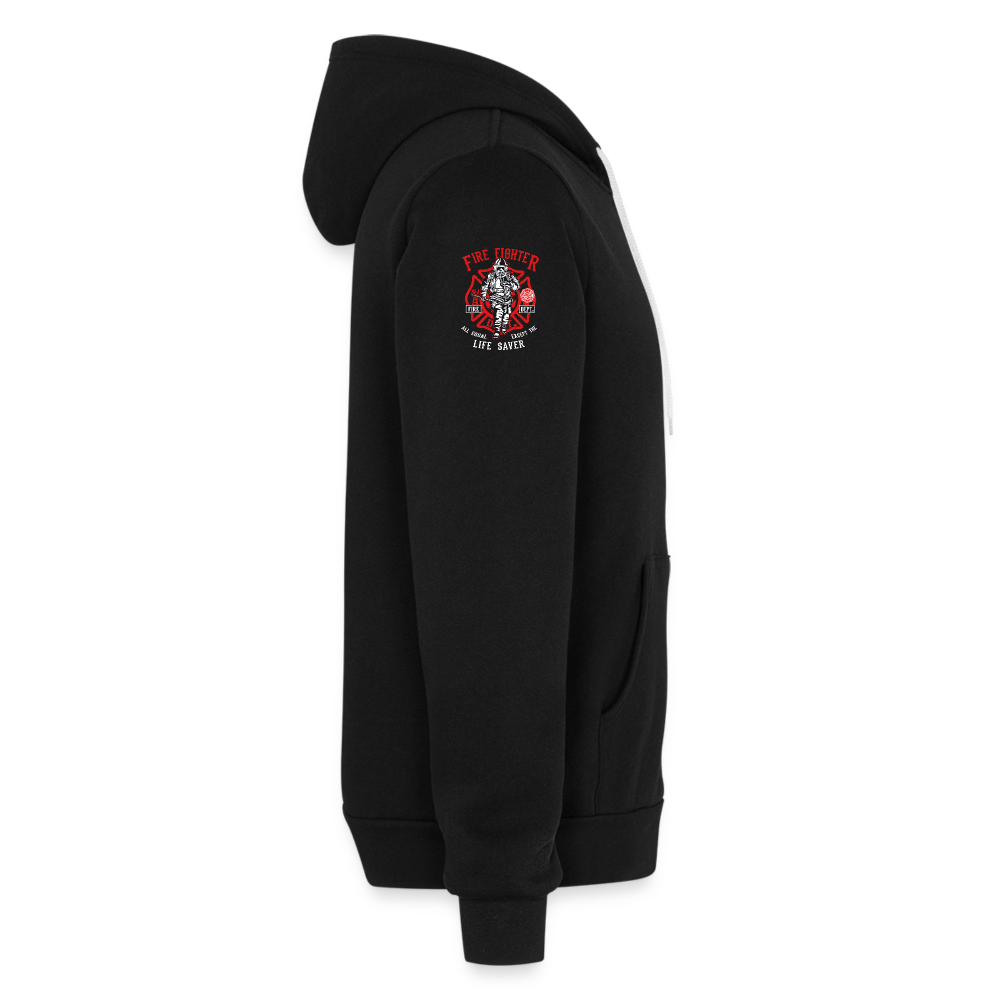 Bella + Canvas Unisex Full Zip Hoodie (Boston) - black