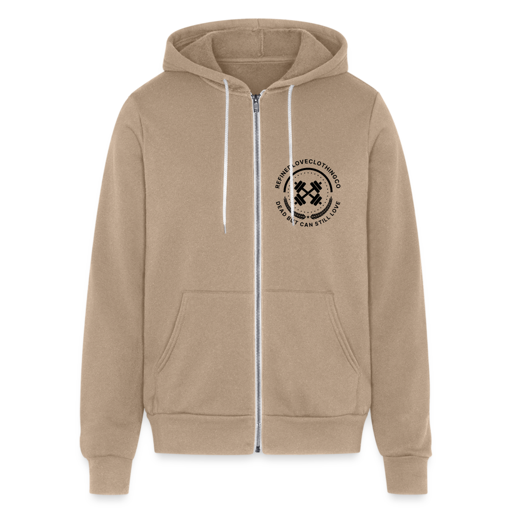 Bella + Canvas Unisex Full Zip Hoodie - tan